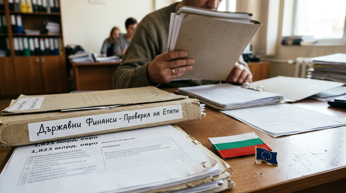 Документи за европейско финансиране до знамето на Европейския съюз и планове за инфраструктура